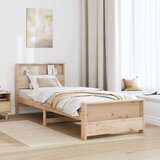 vidaXL Konstrukcija postelje Rjava 90 x 190 cm Trdna borovina | Shoptok.si