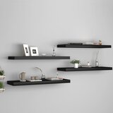 vidaXL Stenske police 4 kosi črne 80x23,5x3,8 cm MDF Cene