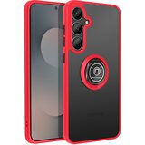 AVIZAR Ovitek za Galaxy S25 FE, dvomaterialna zaščita z magnetnim obročkom za podporo, Rdeča, (5000190500) | Shoptok.si