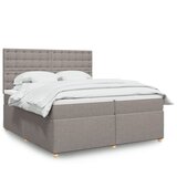 vidaXL Box spring postelja z vzmetnico taupe 200x200 cm blago Cene
