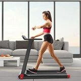  Zložljiva tekalna steza za dom z aplikacijo Bluetooth (zvočnik), do 90 kg, črno-rdeče barve | Shoptok.si