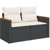  7-dijelni set vrtnih sofa od poliratana s jastucima crni | shoptok.hr