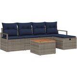  Sjedeća garnitura za vrt 6 kom. Siva poliratan 230 x 117 x 85 cm | Shoptok.si