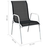  Vrtni stoli 2 kosa jeklo in tekstil črne barve, (20659313) | Shoptok.si
