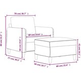  Fotelja s tabureom crna 60 cm od tkanine | shoptok.hr