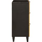  Kreveta 2 pcs Crna i zlatna 60 x 33 x 75 cm Čvrsto drvo manga | shoptok.hr