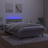  Box spring s madracem LED svjetlosivi 120x200 cm baršun | shoptok.hr
