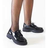 Gemre Black casual lace-up patent leather shoes Eduardana Cijene