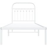  Metalni okvir krevet bez madraca s uzglavljem bijeli 75x190 cm | shoptok.hr