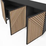 Marckeric Crna/u prirodnoj boji komoda u dekoru hrasta 151x80x40 cm Alana – | shoptok.hr