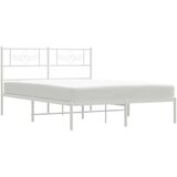 Metalni okvir za krevet s uzglavljem bijeli 140 x 190 cm | shoptok.hr