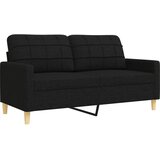  2-dijelni set sofa s ukrasnim jastucima crni od tkanine | Eponuda.com