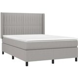  Box spring postelja z vzmetnico svetlo siva 140x200 cm blago, (20930202) | Shoptok.si