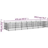  Zunanji pasji boks jeklo 13,14 m² - - črna - 83.2 - 679 x 193.5 x 100 cm - | Shoptok.si