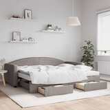 vidaXL Dnevni krevet na razvlačenje smeđesivi 90 x 200 cm od tkanine | shoptok.hr