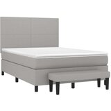  Box spring posteljni z vzmetnico svetlo siv 140x190 cm blago, (20893496) | Shoptok.si