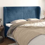  Vzglavje z ušesi temno modra 183x23x118/128 cm žamet | Shoptok.si