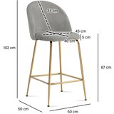 MID.YOU BARSKI STOL, siva | Shoptok.si