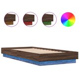  Okvir za krevet s LED svjetlima smeđa boja hrasta 100 x 200 cm | Eponuda.ba