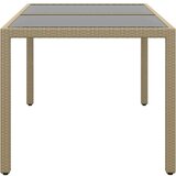  Vrtni stol 150 x 90 x 75 cm od kaljenog stakla i poliratana bež | shoptok.hr
