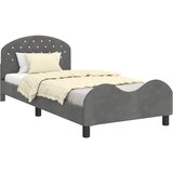 Krevet za djecu s uzglavljem Tamnosiva 80 x 200 cm Baršun | shoptok.hr