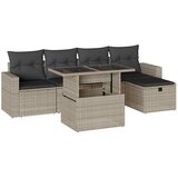  6-dijelni set vrtnih sofa od poliratana s jastucima svjetlosivi | shoptok.hr