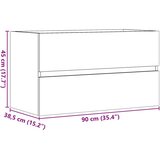 vidaXL Omarica za umivalnik artisian hrast 90x38,5x45 cm inž. les | Shoptok.si