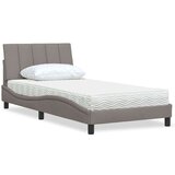  Krevet s madracem smeđesivi 100 x 200 cm od tkanine | shoptok.hr