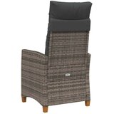  Fotelja za ležanje s pločom za čaj 62 x 64 x 112 cm poliratan - siva i tamnosiva | shoptok.hr