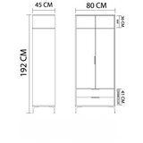 Hanah home garderober aden drawes oak white | Eponuda.com