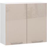 AKORD VISIČNI KUHINJSKI KABINET OLIVIA V 80cm BELO-KAPUČINO S SREBRNIM LESKOM H720, (21713703) | Shoptok.si