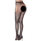 Cottelli Legwear - Otvorene sjajne mrežaste tajice - crne (SL) | shoptok.hr