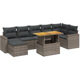  8-dijelni set vrtnih sofa od poliratana s jastucima sivi | shoptok.hr