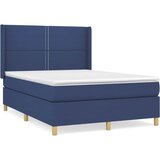  Krevet s oprugama i madracem plavi 140 x 190 cm od tkanine | shoptok.hr