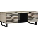 vidaXL Klubska miza s polico s shranjevanjem z vrati Bela, Črna 100 x 50 x 40 cm | Shoptok.si
