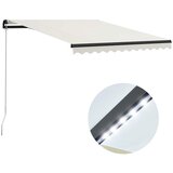 Maison Chic Ročno zložljiva tenda - Senčniki LED 300x250 cm krem, (22041337) | Shoptok.si
