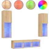 vidaXL Komplet TV omaric LED 5-delni sonoma hrast inženirski les, (20977958) | Shoptok.si