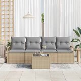  Set sofe 5 pcs Bež i siva poliratan | shoptok.hr