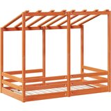  Dječji krevet s krovom voštano smeđi 70x140 cm masivna borovina | shoptok.hr