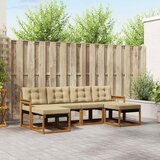  Set vanjskih sofa 6 kom. Prirodna i bež Smeđa 249 x 122,5 x 73 cm | shoptok.hr