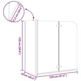 vidaXL Kopalniška pregrada Geometrični Črna 120 x 67 x 129 cm | Shoptok.si