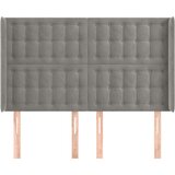  Uzglavlje s ušima svjetlosivo 147x16x118/128 cm baršunasto | shoptok.hr