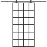 vidaXL Drsna vrata z opremo ESG steklo in aluminij 102x205 cm | Shoptok.si
