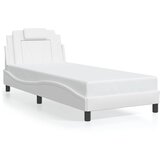 Maison Chic Posteljni okvir - Enojna postelja - Postelja za odrasle z vzglavjem bel 80x200 cm umetno usnje-J9323, (21771923) | Shoptok.si