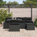  Set vrtnih sofa 6-dijelni set Crna Ratan i poliester | shoptok.hr