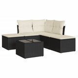 Maison Chic Seti vrtnega pohištva - Vrtna garnitura - Vrtni pohištvo set 6-delna z blazinami črna poli ratan, (21806210) | Shoptok.si