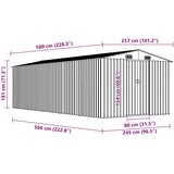  Vrtno spremište 257 x 580 x 181 cm metalno zeleno | shoptok.hr