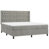  box spring s madracem LED svjetlosivi 160x200 cm baršun | shoptok.hr