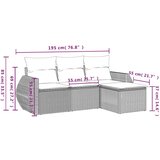 vidaXL 4-dijelni set vrtnih sofa od poliratana s jastucima smeđi | shoptok.hr