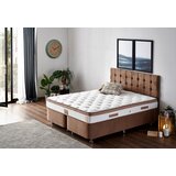 Hanah home dušek, baza i uzglavlje za bračni krevet latte 140 x 190cm
